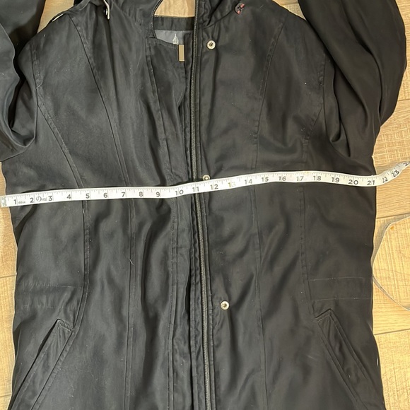London Fog zip & button jacket removable hood lined pockets adjustable waist S - Picture 16 of 16